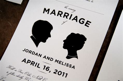 Silhouette wedding invitation 1