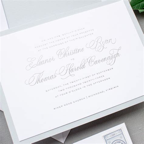 Silver Foiled Wedding Invitations