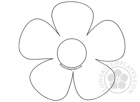 Simple 5 Petal Flower Template