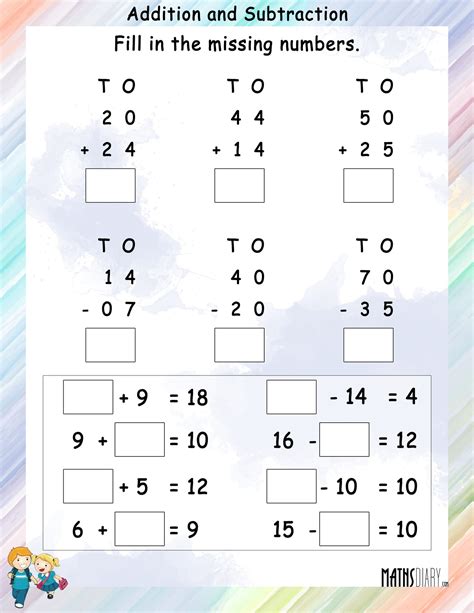 Simple Addition Subtraction Worksheet