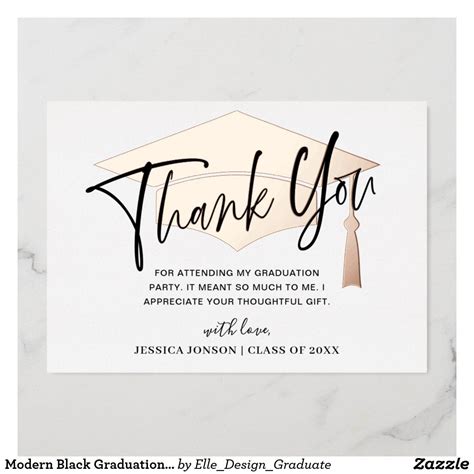 Simple and Sincere Graduation Thank You Card Template