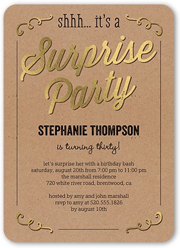 Simple and Sweet Surprise Party Invitation