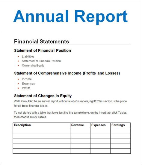 Simple Annual Report Template