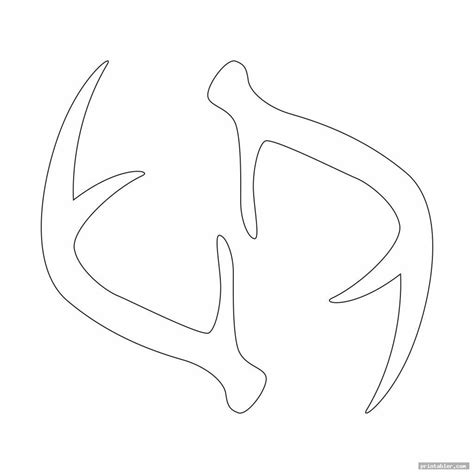 A simple antler outline template