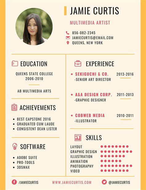 Simple Artist CV Template