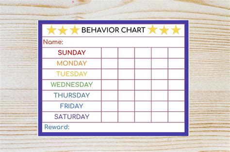 A simple behavior sticker chart with a grid layout