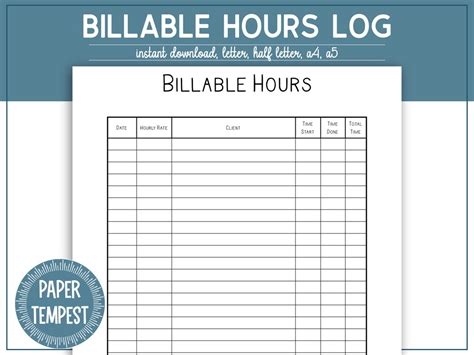 Simple Billable Hours Log