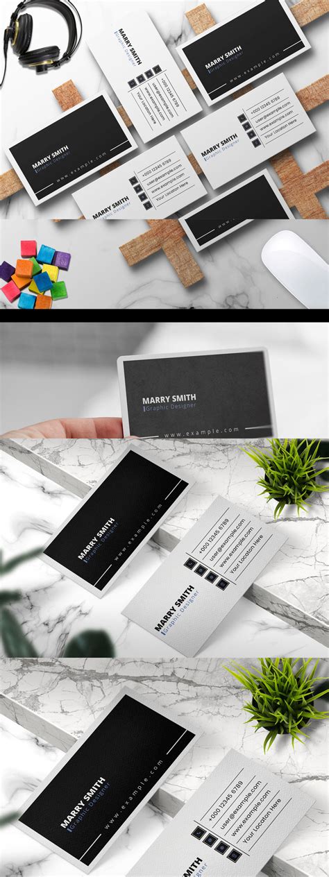 Simple Black and White Business Card