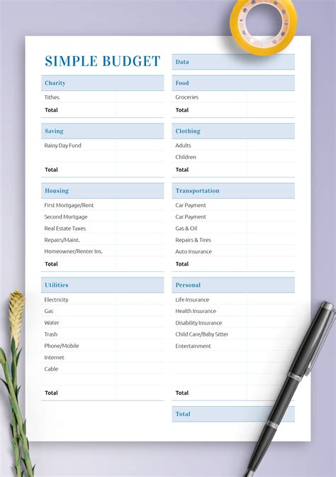 Simple Notion Budget Template