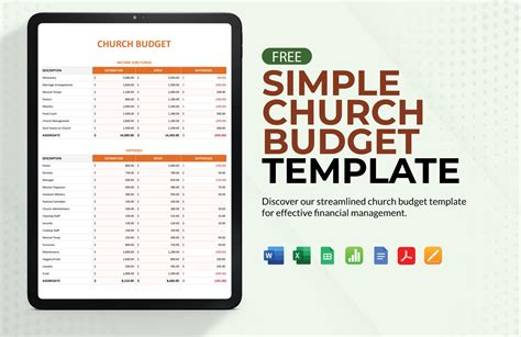 Simple Church Budget Template