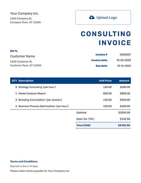 Simple Consulting Invoice Template