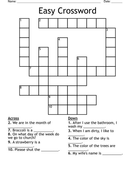 Simple Crossword Puzzle