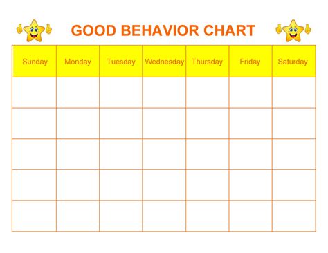 Simple Daily Behavior Chart Templates Gallery