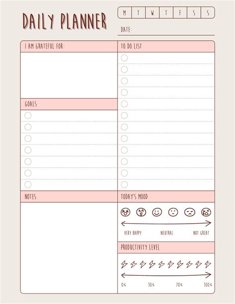 Simple Hourly Day Planner