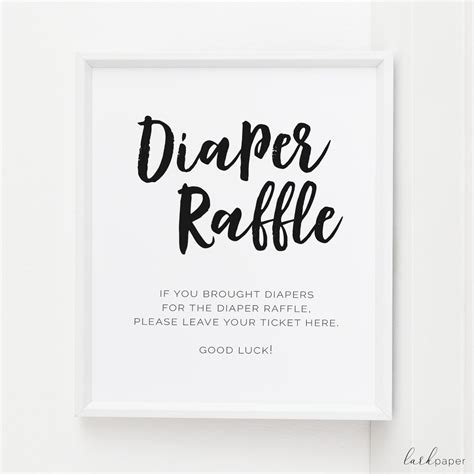 Simple Diaper Raffle Ticket