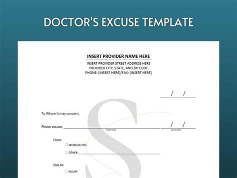 Simple Doctor's Excuse Note