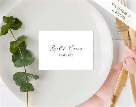 Simple Elegance Place Card Template