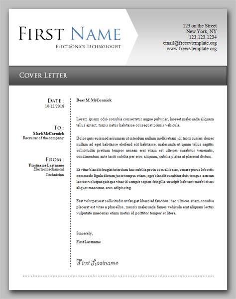 simple elegant cover letter template