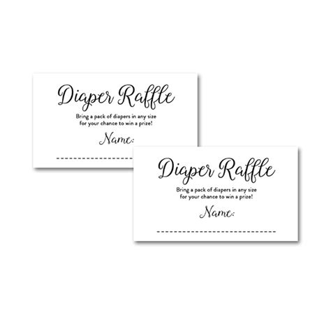 Simple Elegant Diaper Raffle Tickets