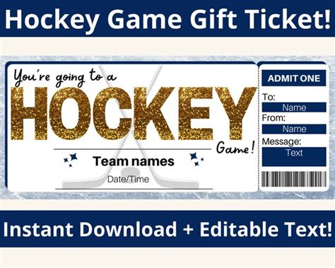 Simple hockey ticket template