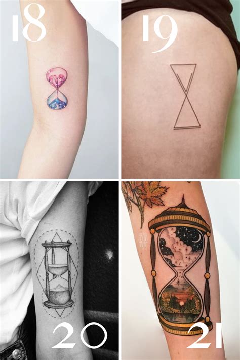 Examples of simple hourglass tattoos