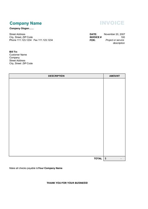 Simple Invoice Template for Small Business