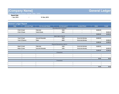 Simple Ledger Template