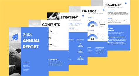 Simple Minimal PowerPoint Templates for Annual Reports