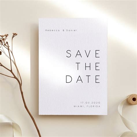 Simple Minimalist Save the Date Template Example 1