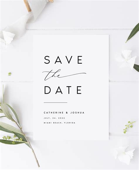 Simple Minimalist Save the Date Template Example 7