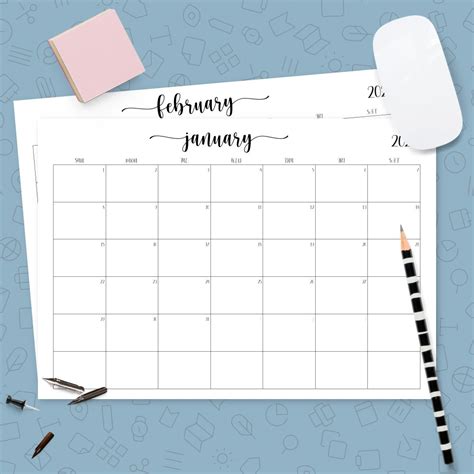 Simple Monthly Calendar Template