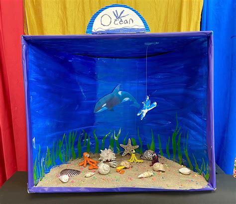 Simple ocean diorama printable for younger children