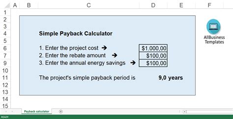 Simple Payback Calculation Formula