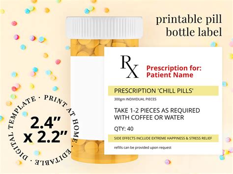 Simple Pill Bottle Label Template