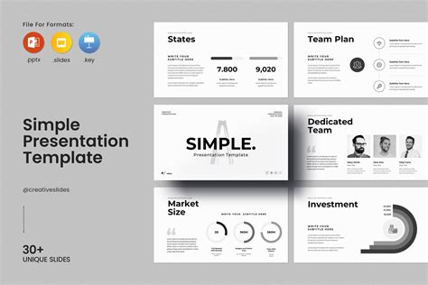 A simple presentation template with plenty of white space