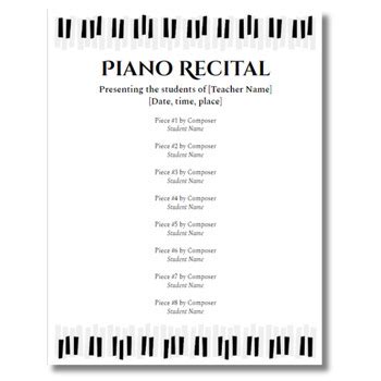 Simple Recital Template