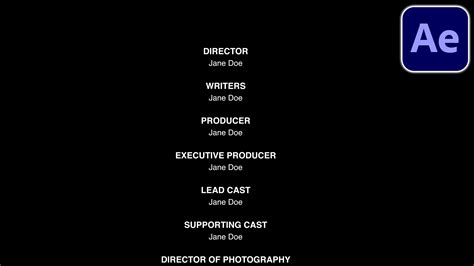 simple rolling credits sequence