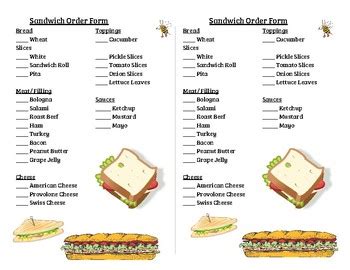 Simple Sandwich Order Form