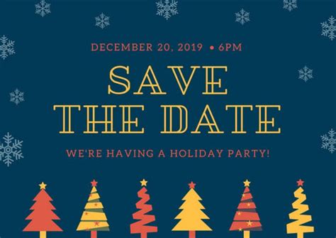 Simple Save the Date Christmas Party Email Template