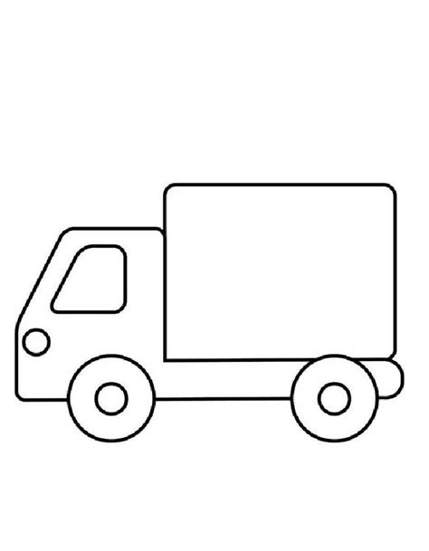 Simple semi truck coloring page