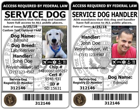 simple service dog id card