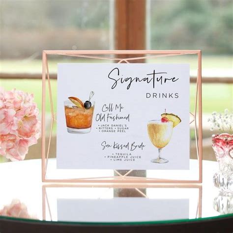 Simple signature drink template example