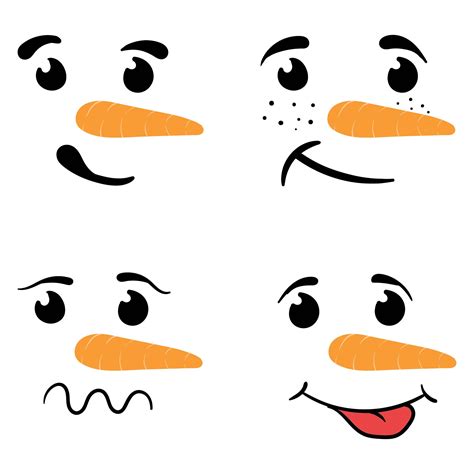 Simple snowman face printable