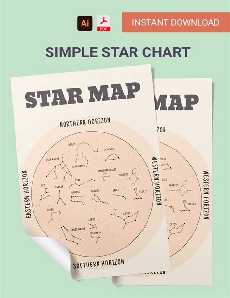 A basic star chart template with a clean design