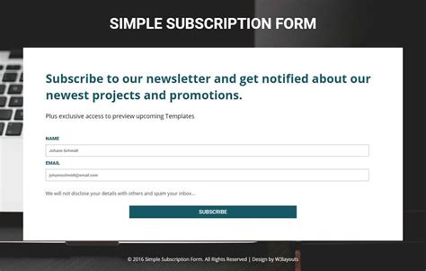 Simple Subscribe Template