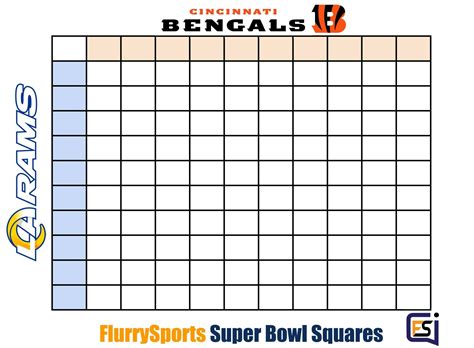 Simple Super Bowl Squares Template