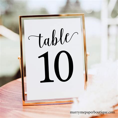 Simple Table Number Template 4x6