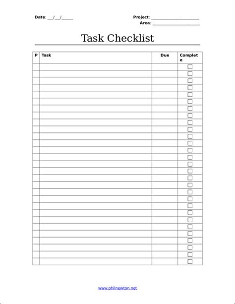 Simple Task List Template