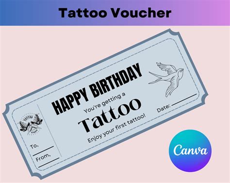 Simple Tattoo Voucher Template