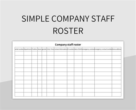 Simple Team Roster Template with Pictures